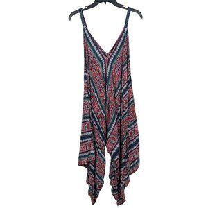 Angie Romper Jumpsuit Medium Multicolor Floral Paisley Colorful Boho Gypsy